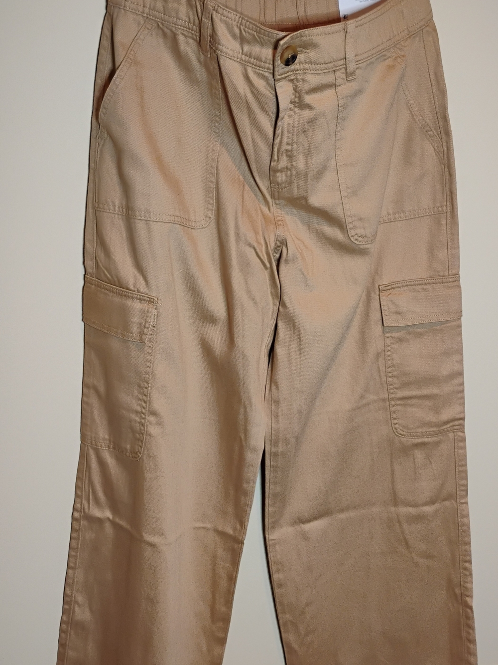 Style&Co. Women's Wide Leg Cargo Pants Comfort Waist And Mid Rise Sz 12 Camel